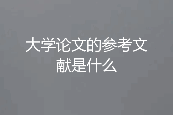 大学论文的参考文献是什么