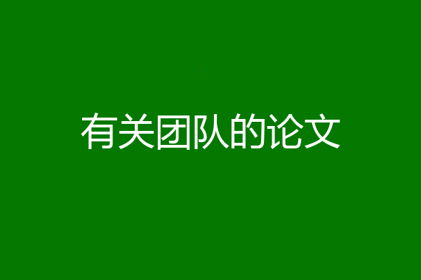 有关团队的论文