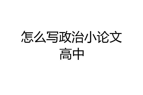 怎么写政治小论文高中