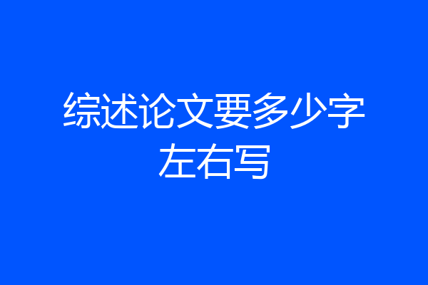 综述论文要多少字左右写