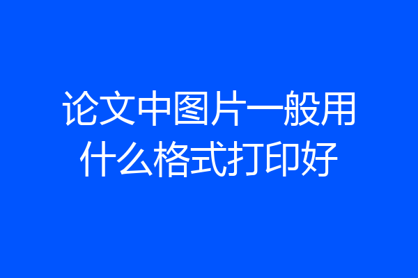 论文中图片一般用什么格式打印好