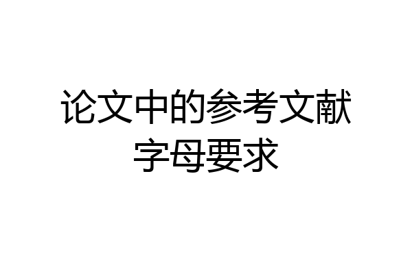 论文中的参考文献字母要求