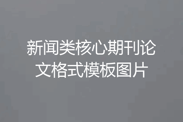 新闻类核心期刊论文格式模板图片