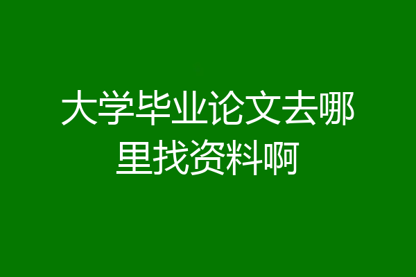 大学毕业论文去哪里找资料啊