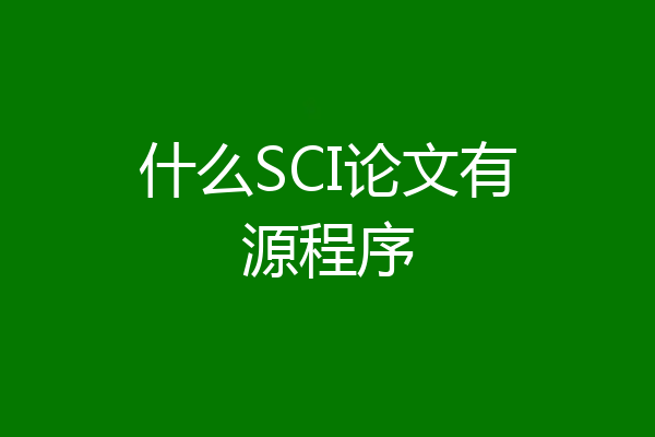 什么SCI论文有源程序