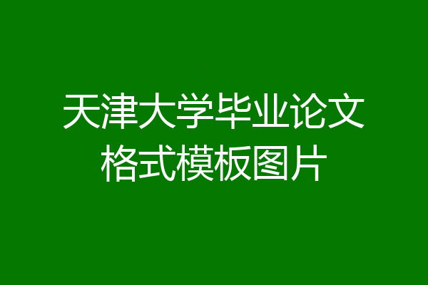 天津大学毕业论文格式模板图片