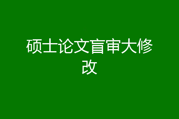 硕士论文盲审大修改