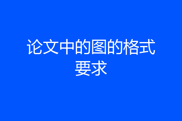 论文中的图的格式要求