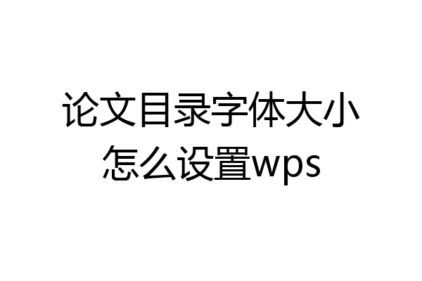 论文目录字体大小怎么设置wps