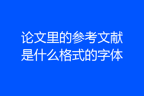 论文里的参考文献是什么格式的字体