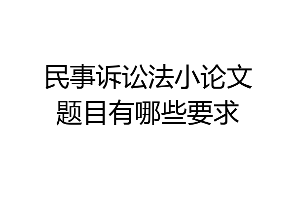 民事诉讼法小论文题目有哪些要求