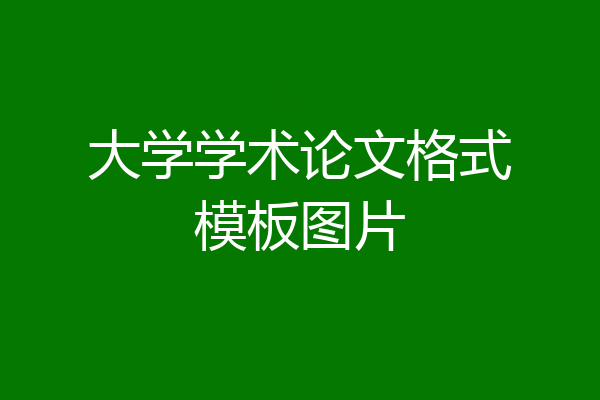 大学学术论文格式模板图片
