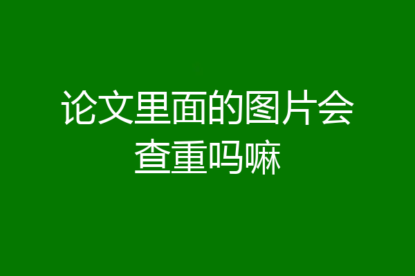 论文里面的图片会查重吗嘛