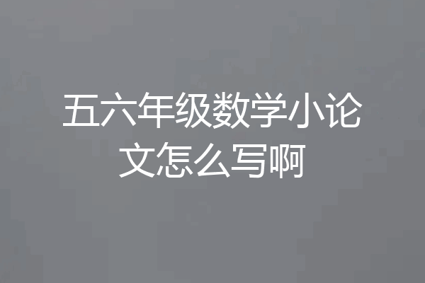 五六年级数学小论文怎么写啊