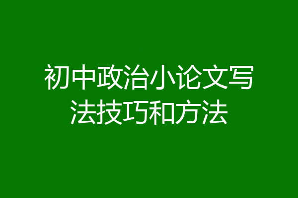 初中政治小论文写法技巧和方法