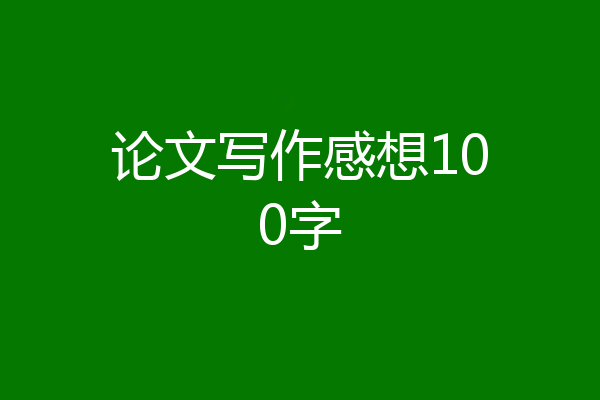 论文写作感想100字