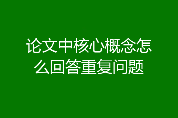 论文中核心概念怎么回答重复问题