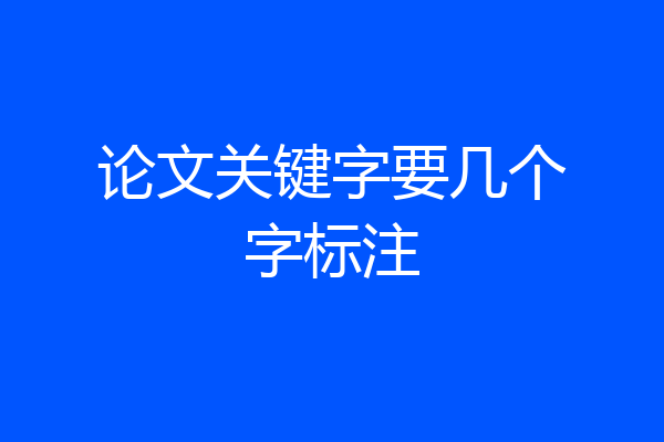 论文关键字要几个字标注