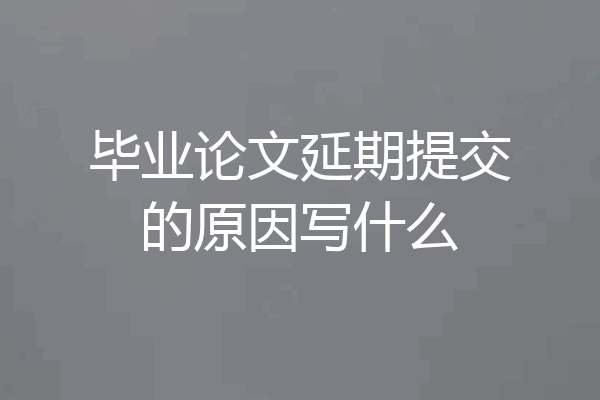 毕业论文延期提交的原因写什么