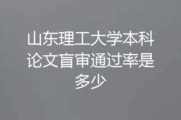 山东理工大学本科论文盲审通过率是多少