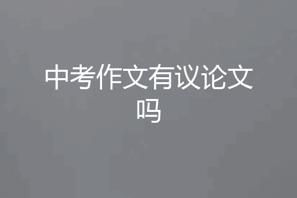 中考作文有议论文吗