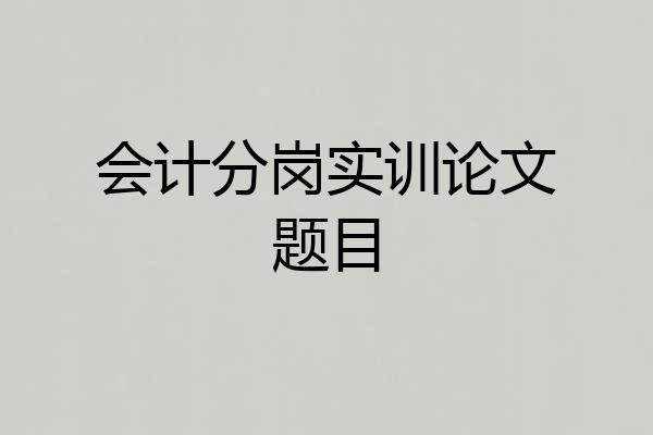 会计分岗实训论文题目