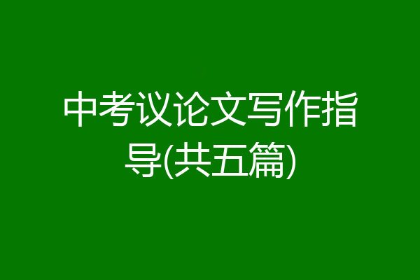 中考议论文写作指导(共五篇)