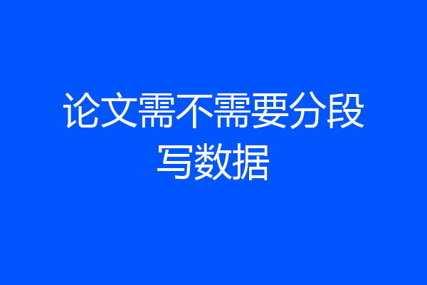 论文需不需要分段写数据