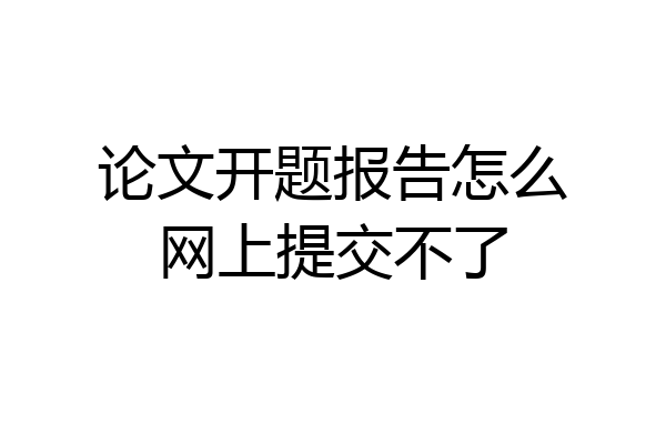 论文开题报告怎么网上提交不了