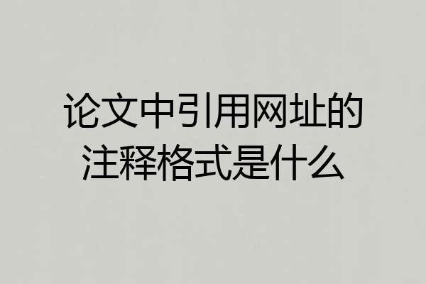 论文中引用网址的注释格式是什么