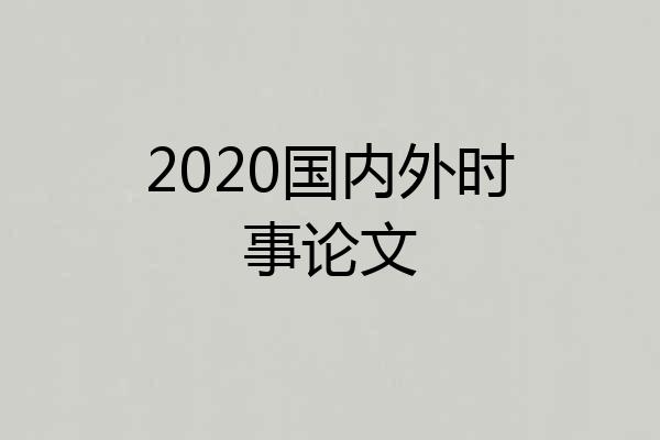 2020国内外时事论文