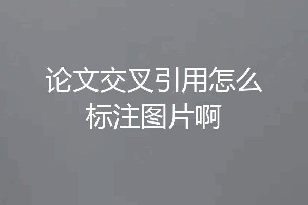 论文交叉引用怎么标注图片啊