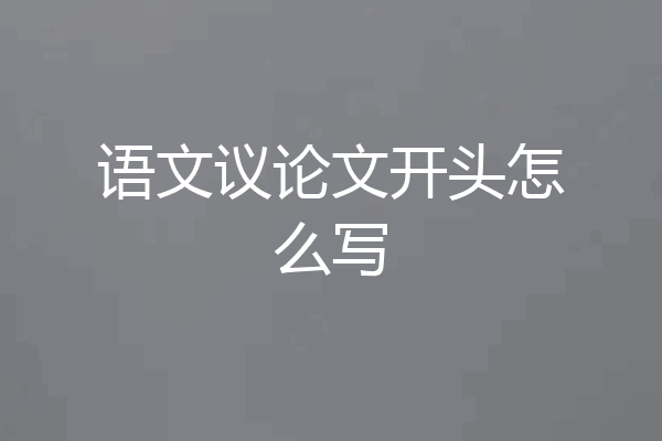 语文议论文开头怎么写