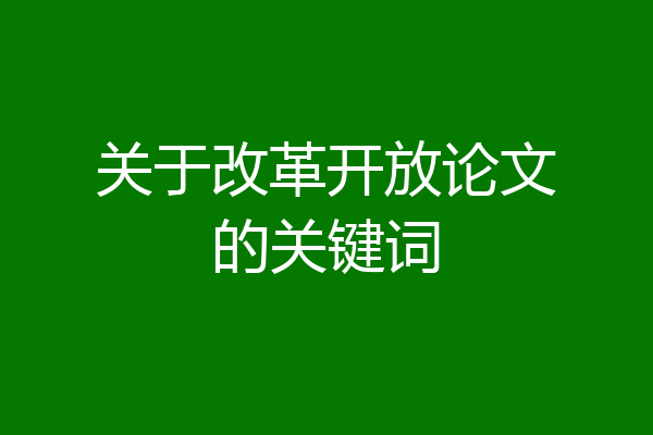 关于改革开放论文的关键词