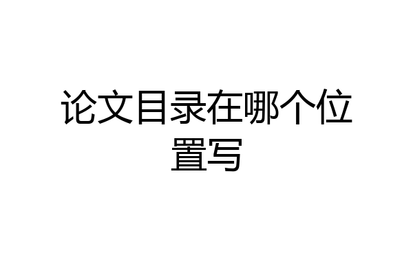 论文目录在哪个位置写