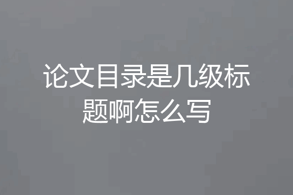 论文目录是几级标题啊怎么写