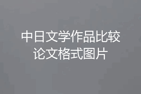 中日文学作品比较论文格式图片