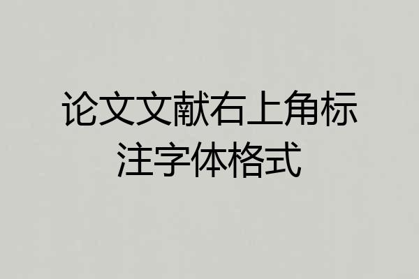 论文文献右上角标注字体格式