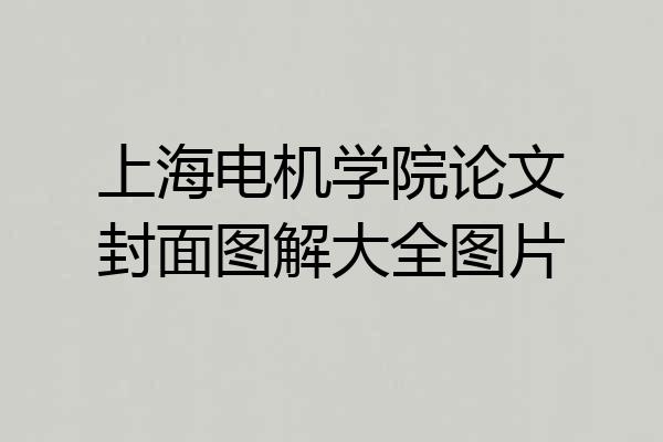 上海电机学院论文封面图解大全图片