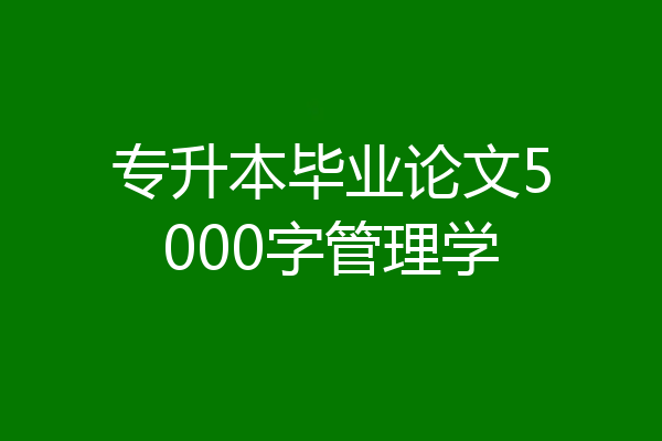 专升本毕业论文5000字管理学