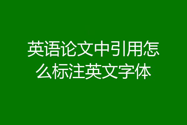 英语论文中引用怎么标注英文字体