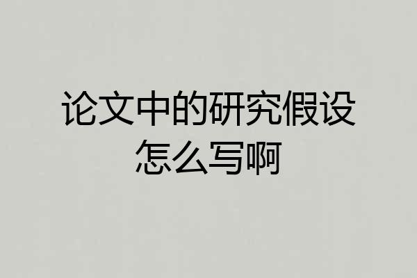 论文中的研究假设怎么写啊