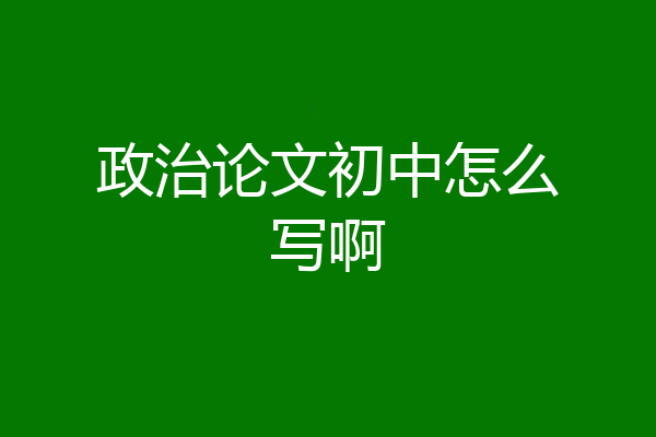 政治论文初中怎么写啊