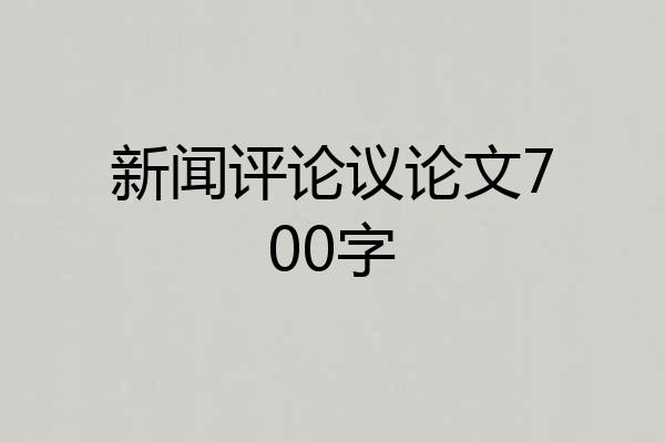 新闻评论议论文700字