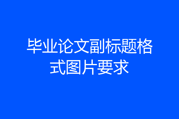 毕业论文副标题格式图片要求