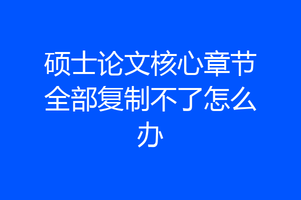 硕士论文核心章节全部复制不了怎么办