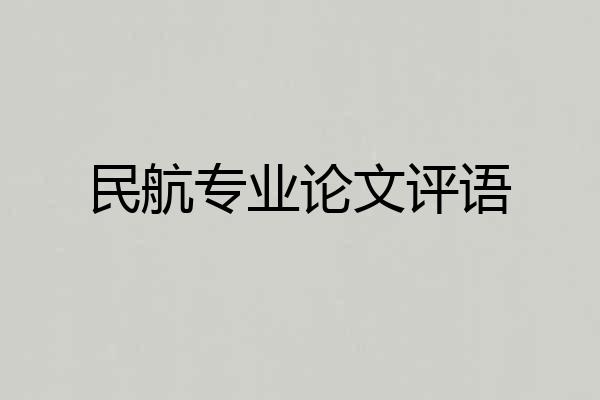 民航专业论文评语