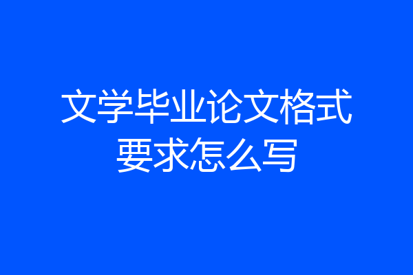 文学毕业论文格式要求怎么写