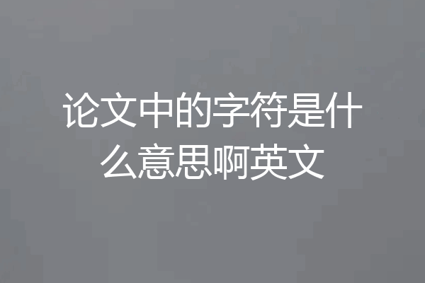 论文中的字符是什么意思啊英文