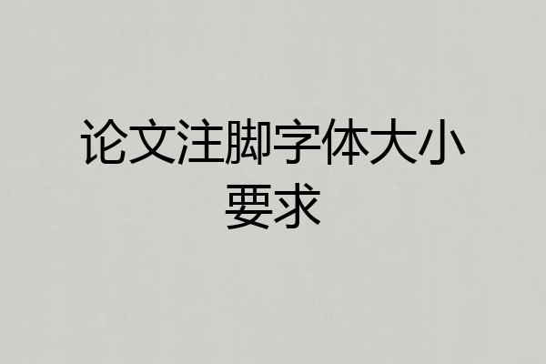 论文注脚字体大小要求